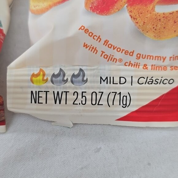 3-PACK SNAK CLUB Tajin CHILI & LIME PEACH Rings Snack Size Bags 2.5 Oz - Picture 3 of 5